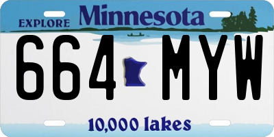 MN license plate 664MYW