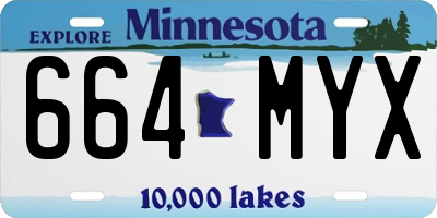 MN license plate 664MYX