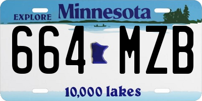 MN license plate 664MZB