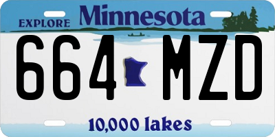 MN license plate 664MZD