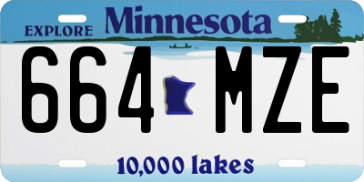 MN license plate 664MZE