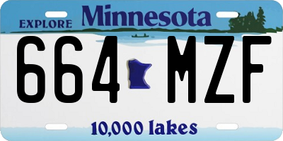 MN license plate 664MZF