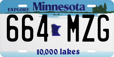 MN license plate 664MZG