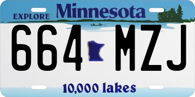 MN license plate 664MZJ