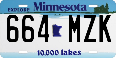 MN license plate 664MZK
