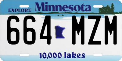 MN license plate 664MZM