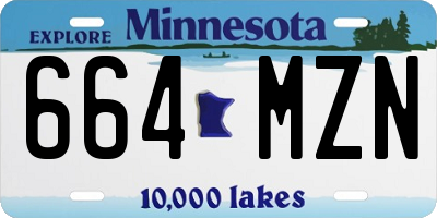 MN license plate 664MZN