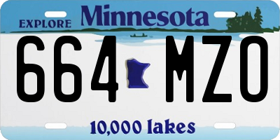 MN license plate 664MZO