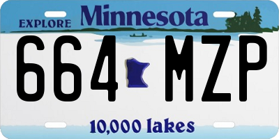 MN license plate 664MZP