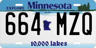 MN license plate 664MZQ