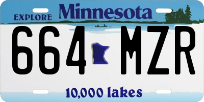 MN license plate 664MZR