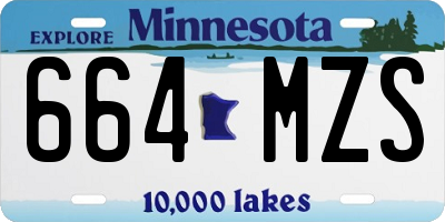 MN license plate 664MZS