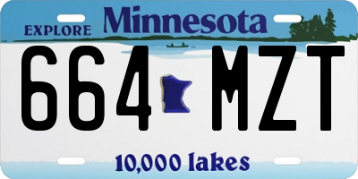 MN license plate 664MZT
