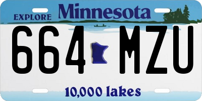 MN license plate 664MZU