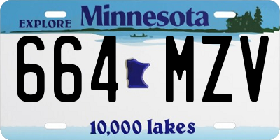 MN license plate 664MZV