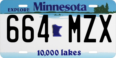 MN license plate 664MZX