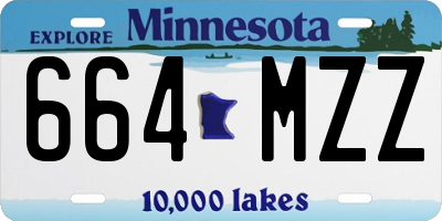 MN license plate 664MZZ
