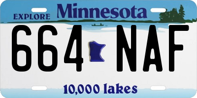 MN license plate 664NAF