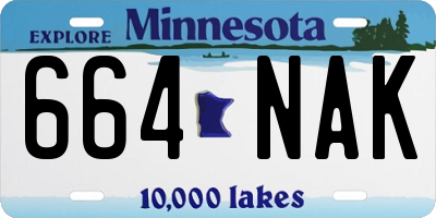 MN license plate 664NAK