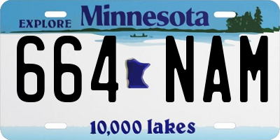 MN license plate 664NAM