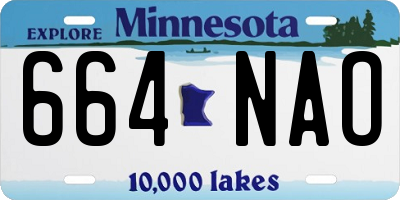 MN license plate 664NAO