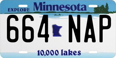 MN license plate 664NAP