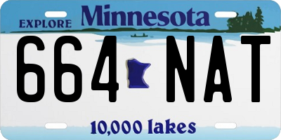 MN license plate 664NAT