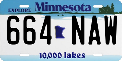 MN license plate 664NAW