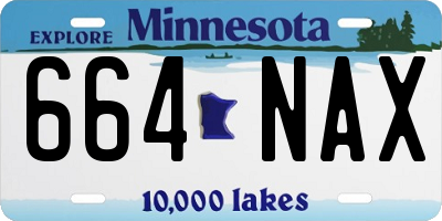 MN license plate 664NAX