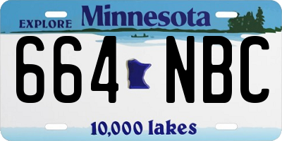MN license plate 664NBC