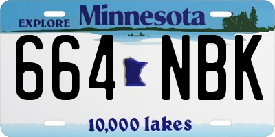 MN license plate 664NBK