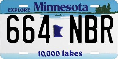 MN license plate 664NBR
