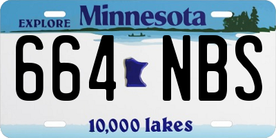 MN license plate 664NBS