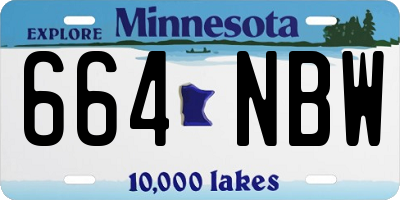 MN license plate 664NBW