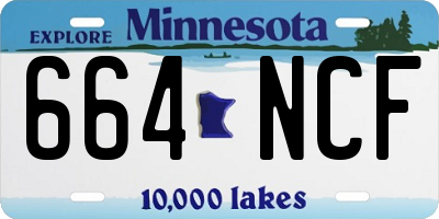 MN license plate 664NCF