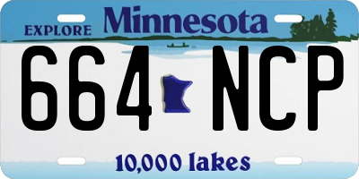 MN license plate 664NCP