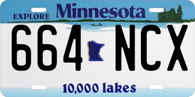 MN license plate 664NCX