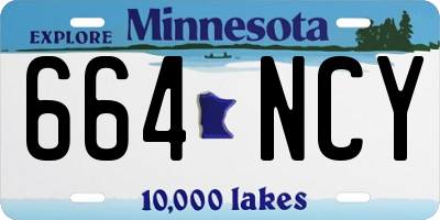 MN license plate 664NCY
