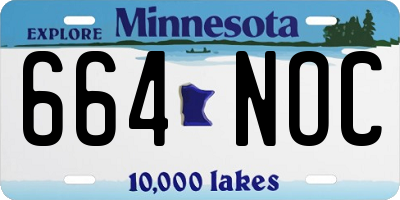 MN license plate 664NOC