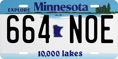 MN license plate 664NOE