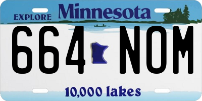 MN license plate 664NOM