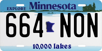 MN license plate 664NON