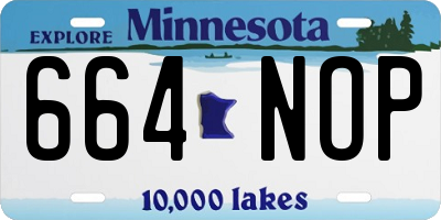 MN license plate 664NOP