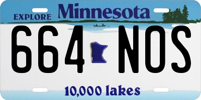 MN license plate 664NOS