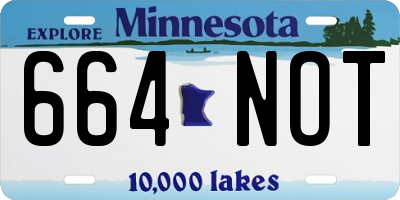MN license plate 664NOT