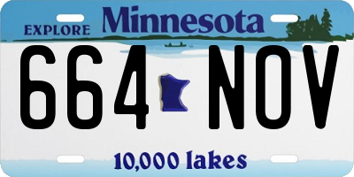 MN license plate 664NOV