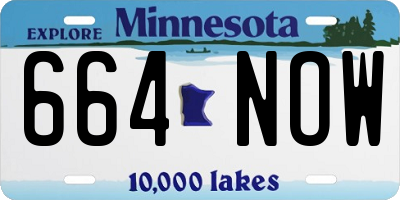 MN license plate 664NOW