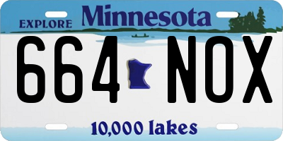 MN license plate 664NOX