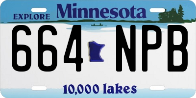 MN license plate 664NPB
