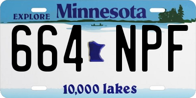 MN license plate 664NPF